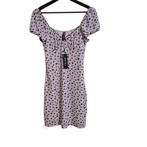 MOTEL Purple Butterfly Mini Dress